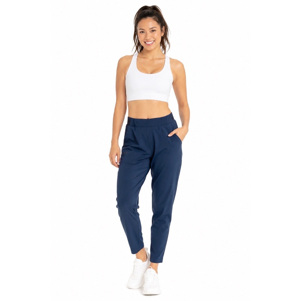 Under Armour‎ Navy Blue Loose Fit Tapered Athletic Jogger Pants L Sporty 90-16